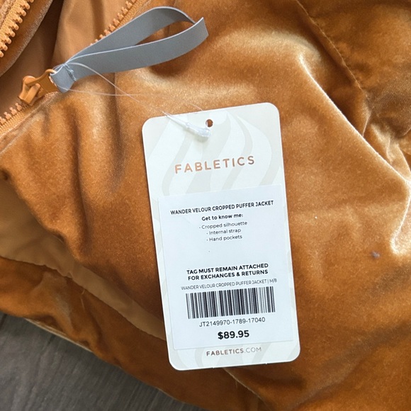 Fabletics Golden Brown Puffer Jacket - Picture 3 of 4